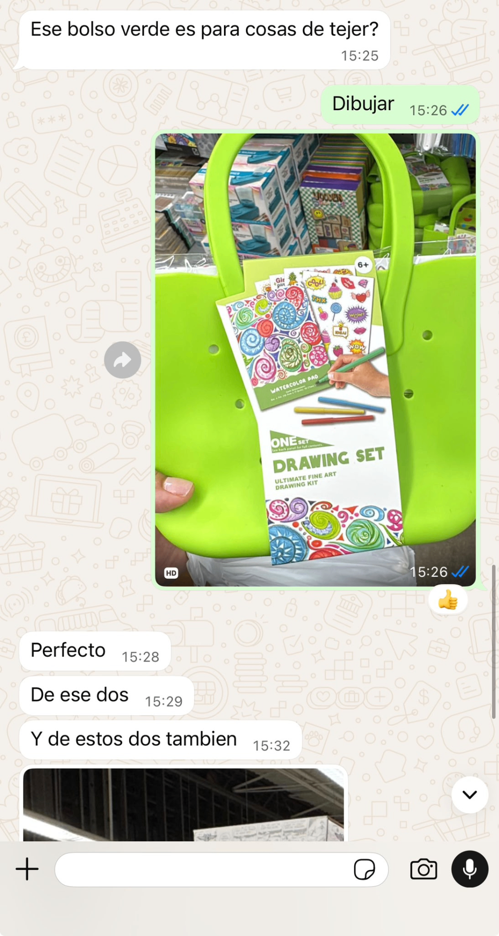 Conversación real de WhatsApp con un cliente de SEVN