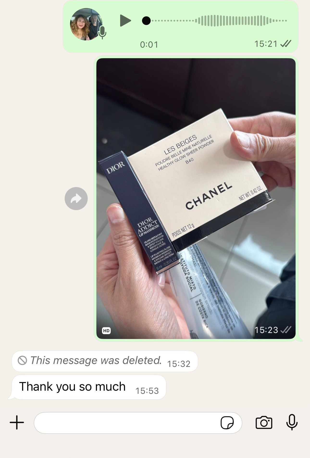 Conversación real de WhatsApp con un cliente de SEVN