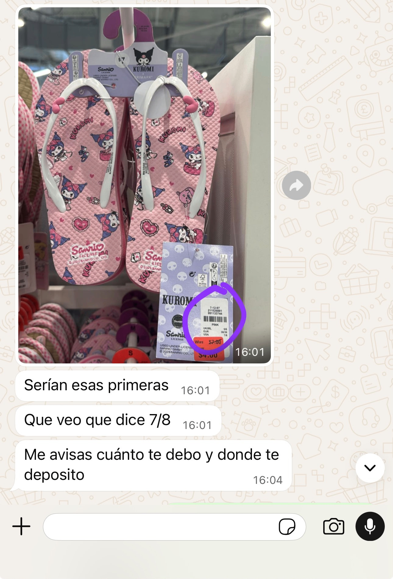 Conversación real de WhatsApp con un cliente de SEVN